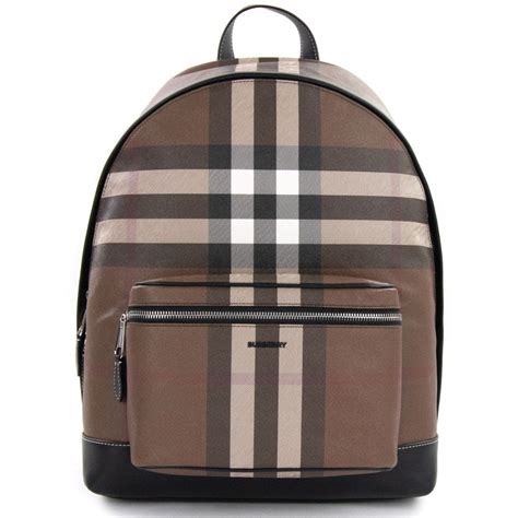 burberry large rucksack in canvas check and leather|Check Backpack in Dark birch brown .